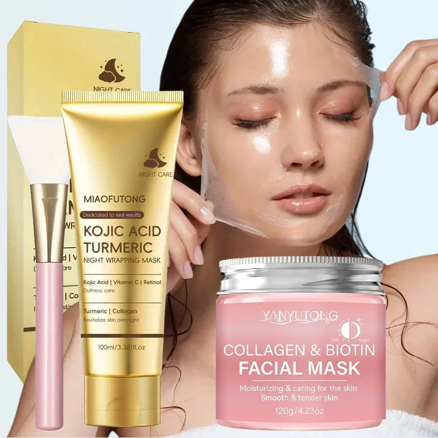 Velnoria Care™ BioCollagen Overnight Peel Mask jar promoting hydrated, radiant skin